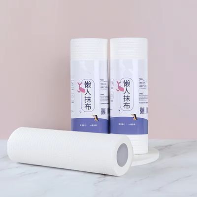 OEM Factory Disposable Kitchen Roll White Dot Embossed Oil Absorbent 60pcs/roll Multipurpose Kitchen Paper